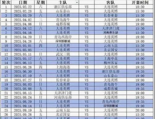 2020中超赛程出炉？2020中超完整赛程表？